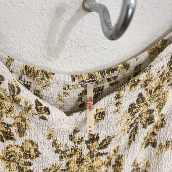Free People Jaymes Midi Dress Floral Printed Smocked V Neck Long Sleeve Size XL - Picture 8 of 16